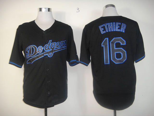 Men Los Angeles Dodgers #16 Ethier Black MLB Jerseys->los angeles dodgers->MLB Jersey